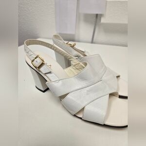 Chic White Block Heel Sandals